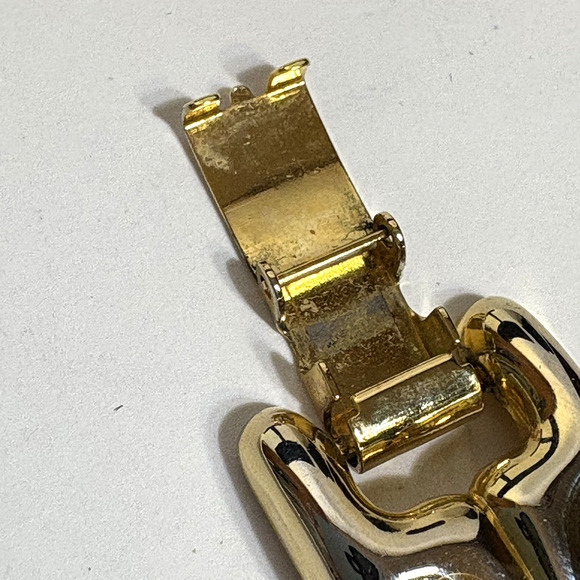 80s Classic Link Chunky Gold Tone Bracelet 7 1/2" Vintage Box Clasp Retro - Picture 5 of 7